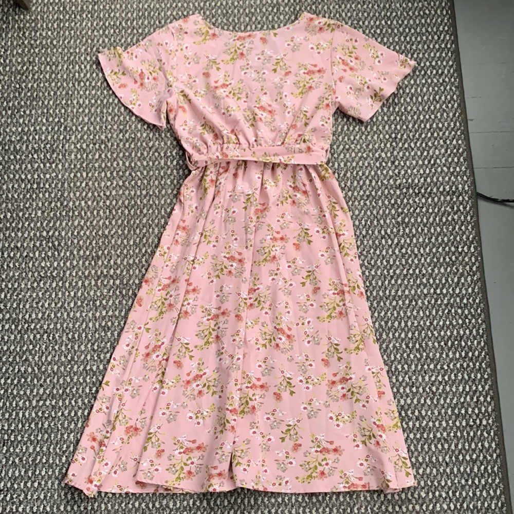 SHEIN Ditsy Floral Print Belted Dress - Picture 8 of 8